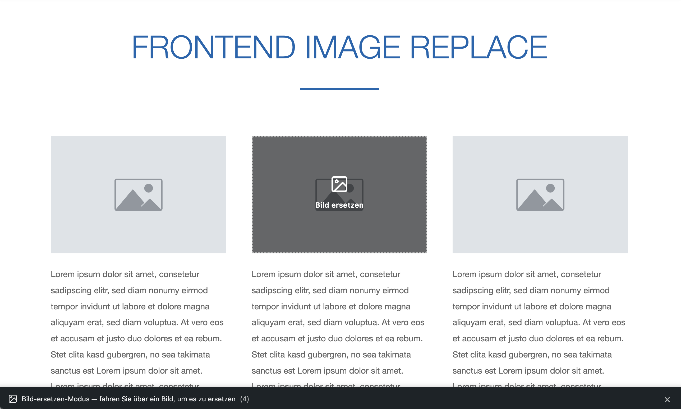 Frontend Image Replace Overlay